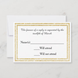 Recorte salpicado de oro - Tarjeta RSVP