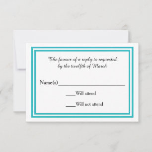 Recorte Verde azulado doble - Tarjeta RSVP