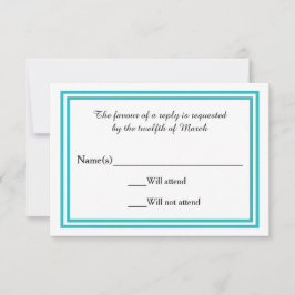 Recorte Verde azulado doble - Tarjeta RSVP