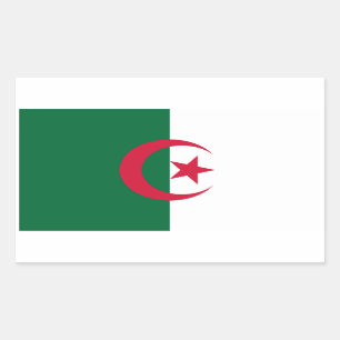 Rectangle pegatina con bandera de Argelia