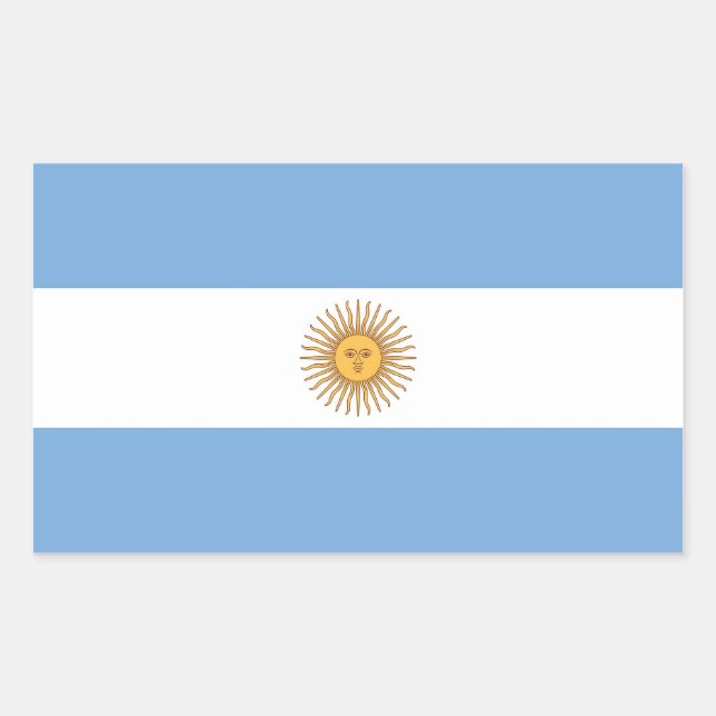 Rectangle pegatina con bandera de Argentina (Anverso)