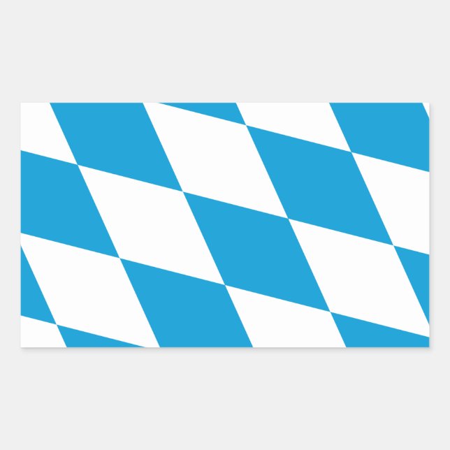 Rectangle pegatina con bandera de Baviera, Alemani (Anverso)