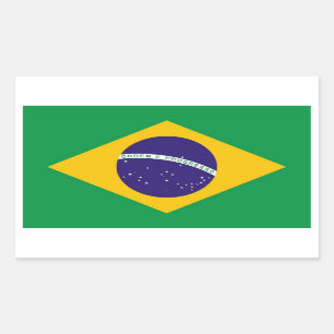Rectangle pegatina con bandera de Brasil