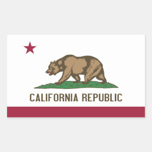 Rectangle pegatina con Bandera de California, EE.U