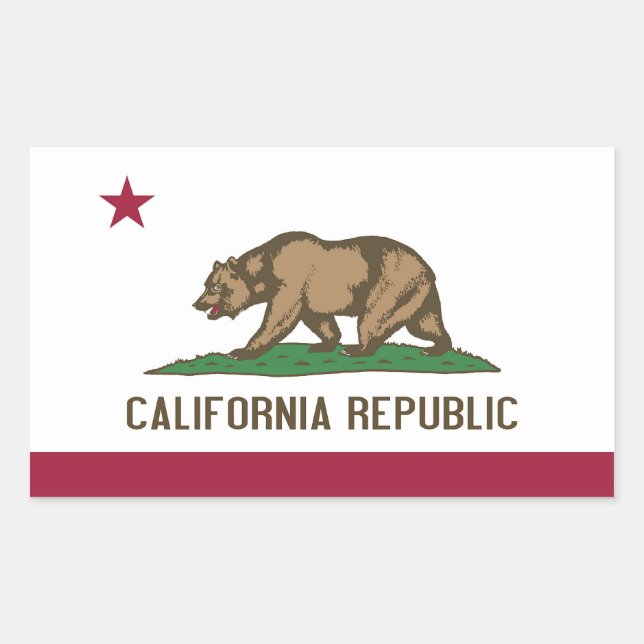 Rectangle pegatina con Bandera de California, EE.U (Anverso)