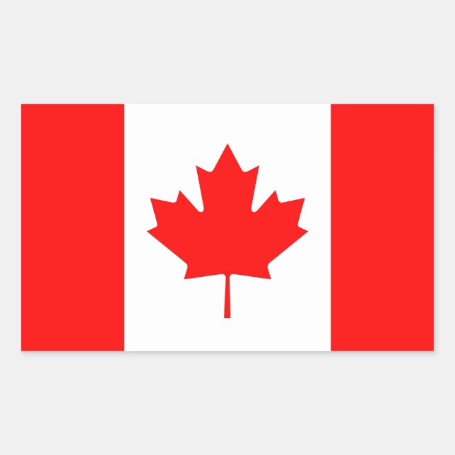 Rectangle pegatina con bandera de Canadá (Anverso)