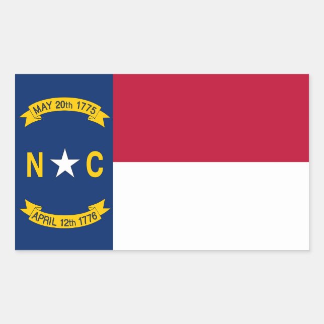 Rectangle pegatina con bandera de Carolina del Nor (Anverso)