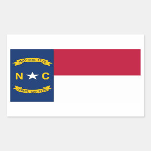 Rectangle pegatina con bandera de Carolina del Nor