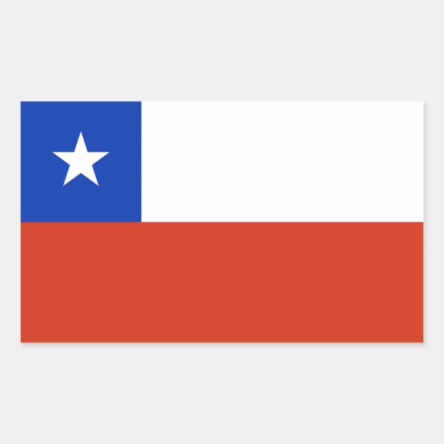 Rectangle pegatina con bandera de Chile (Anverso)