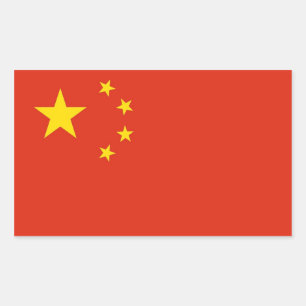 Rectangle pegatina con bandera de China