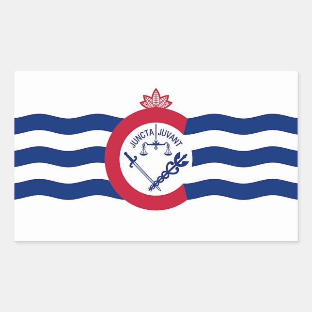 Rectangle pegatina con Bandera de Cincinnati, EE.U (Anverso)