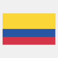 Rectangle pegatina con bandera de Colombia