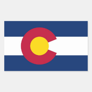 Rectangle pegatina con Bandera de Colorado, EE.UU.