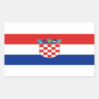 Rectangle pegatina con bandera de Croacia