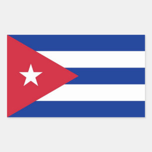 Rectangle pegatina con bandera de Cuba