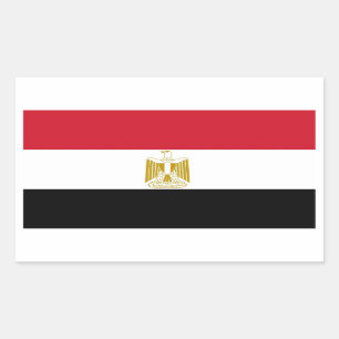 Rectangle pegatina con bandera de Egipto