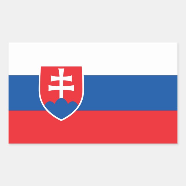 Rectangle pegatina con bandera de Eslovaquia (Anverso)