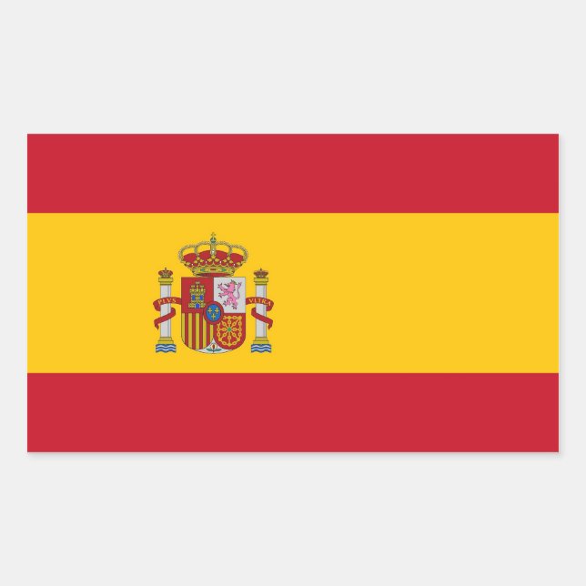 Rectangle pegatina con bandera de España (Anverso)