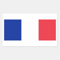 Rectangle pegatina con bandera de Francia