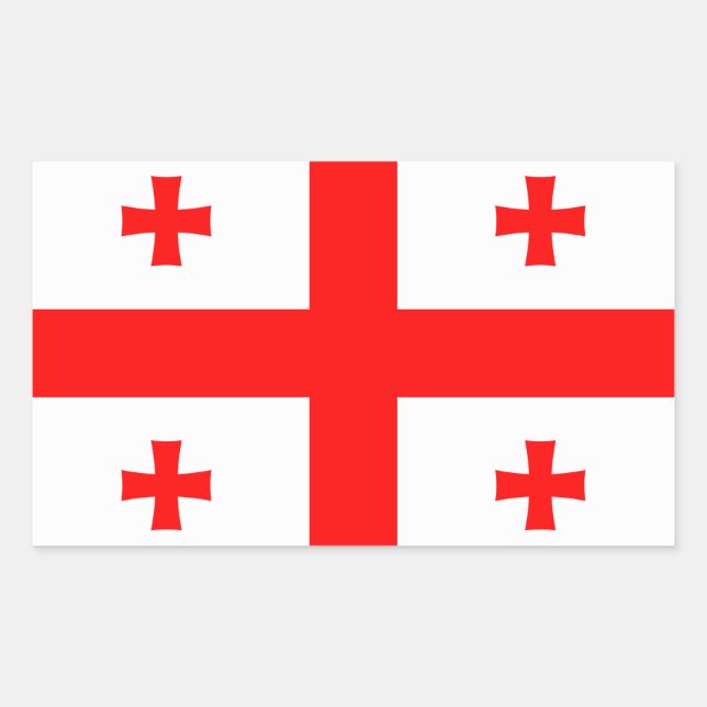 Rectangle pegatina con bandera de Georgia (Anverso)