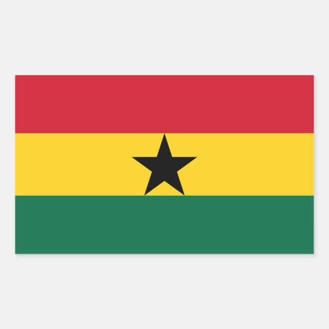 Rectangle pegatina con bandera de Ghana (Anverso)