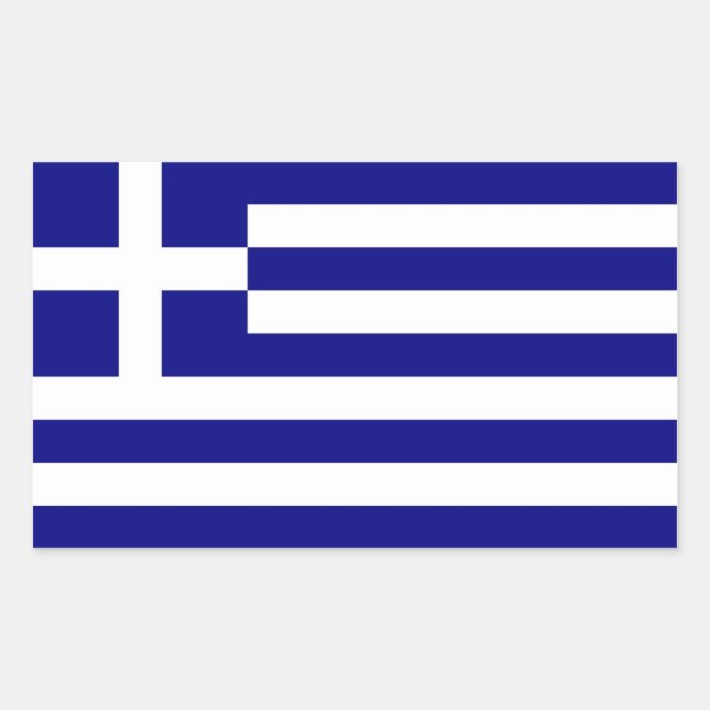 Rectangle pegatina con bandera de Grecia (Anverso)