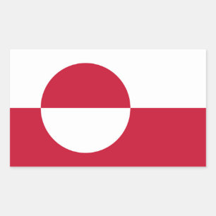 Rectangle pegatina con bandera de Groenlandia