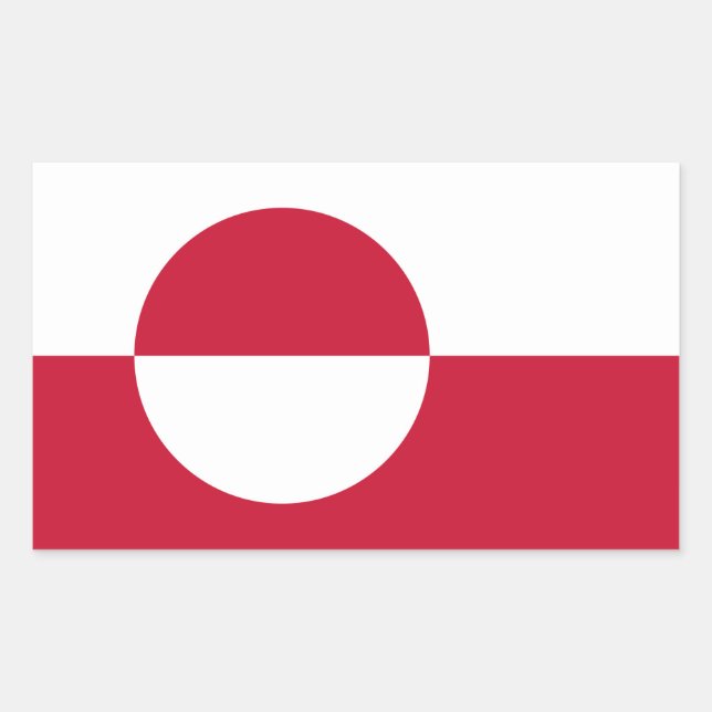 Rectangle pegatina con bandera de Groenlandia (Anverso)