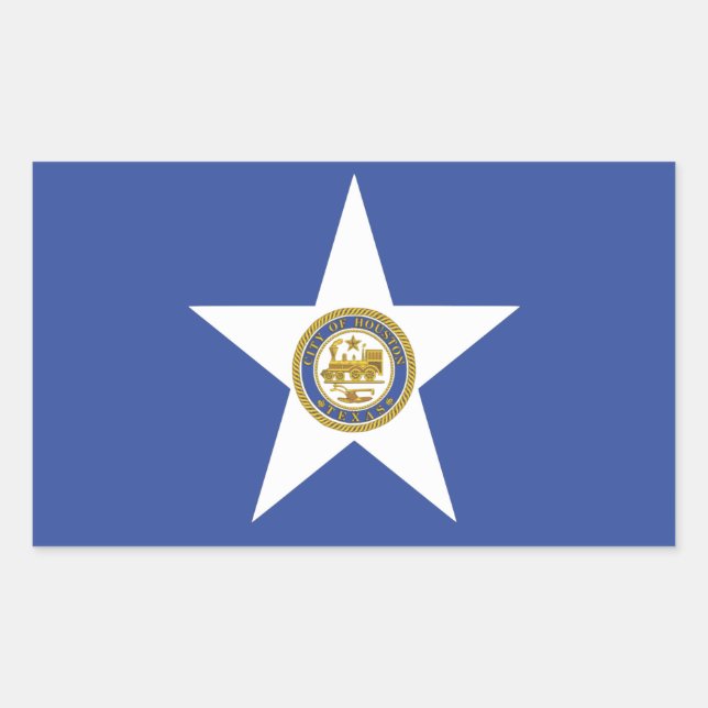 Rectangle pegatina con bandera de Houston (Anverso)