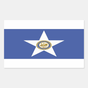 Rectangle pegatina con bandera de Houston