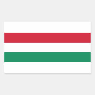 Rectangle pegatina con bandera de Hungría