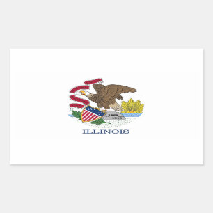 Rectangle pegatina con Bandera de Illinois, EE.UU.