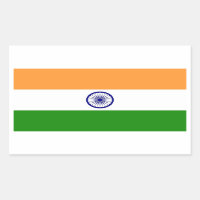 Rectangle pegatina con bandera de India