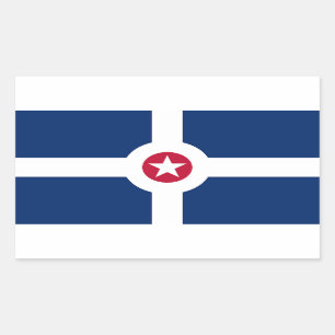 Rectangle pegatina con bandera de Indianápolis, EE