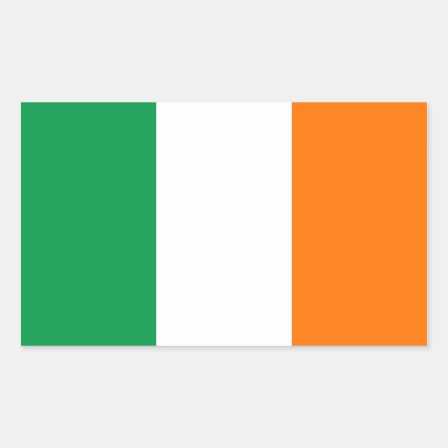 Rectangle pegatina con bandera de Irlanda (Anverso)
