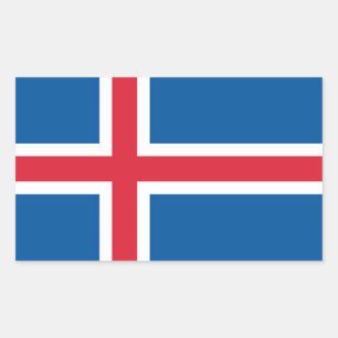 Rectangle pegatina con bandera de Islandia