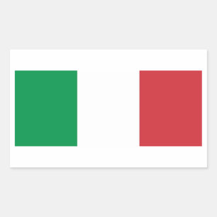 Rectangle pegatina con bandera de Italia