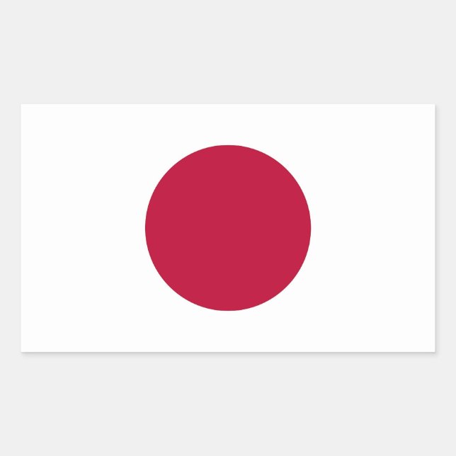 Rectangle pegatina con bandera de Japón (Anverso)