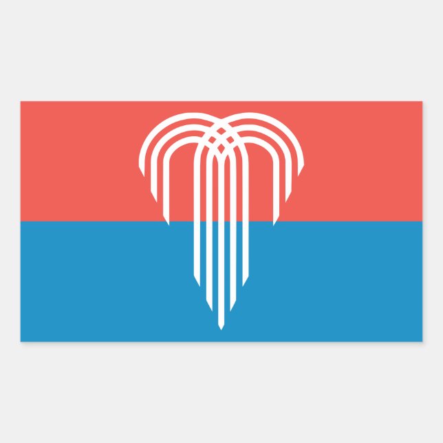 Rectangle pegatina con bandera de Kansas City, EE. (Anverso)