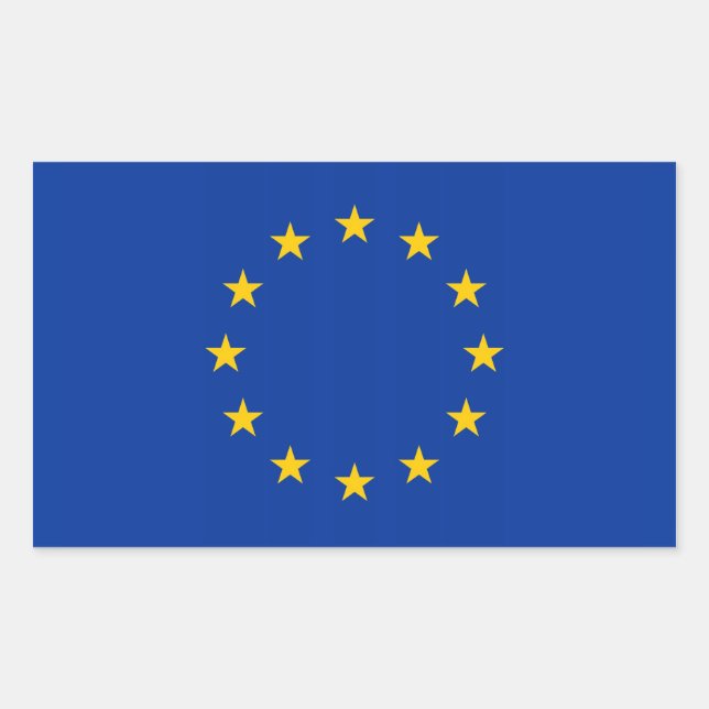Rectangle pegatina con bandera de la Unión Europea (Anverso)