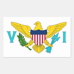 Rectangle pegatina con bandera de las Islas Vírgen
