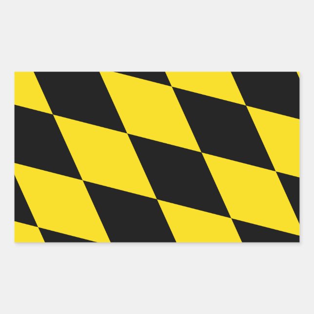 Rectangle pegatina con bandera de Múnich, Alemania (Anverso)