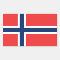 Rectangle pegatina con bandera de Noruega