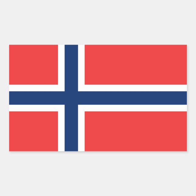 Rectangle pegatina con bandera de Noruega (Anverso)