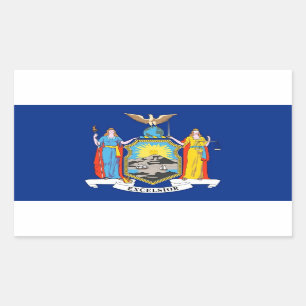 Rectangle pegatina con Bandera de Nueva York, EE.U
