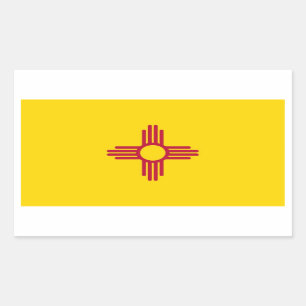 Rectangle pegatina con Bandera de Nuevo México, EE