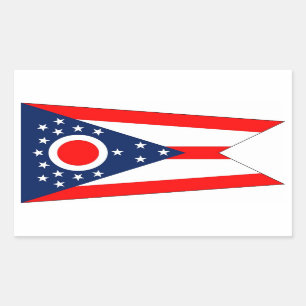 Rectangle pegatina con Bandera de Ohio, EE.UU.