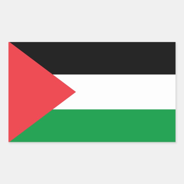 Rectangle pegatina con bandera de Palestina (Anverso)
