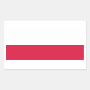 Rectangle pegatina con bandera de Polonia