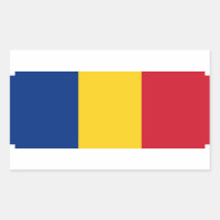 Rectangle pegatina con bandera de Rumania